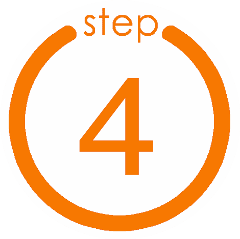 Step 4 graphic indicating the process of expert concrete installation by Morici Bros, emphasizing project assessment and customer satisfaction.