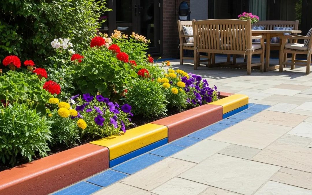 How Contrasting Colors Are Used in Concrete Border Design