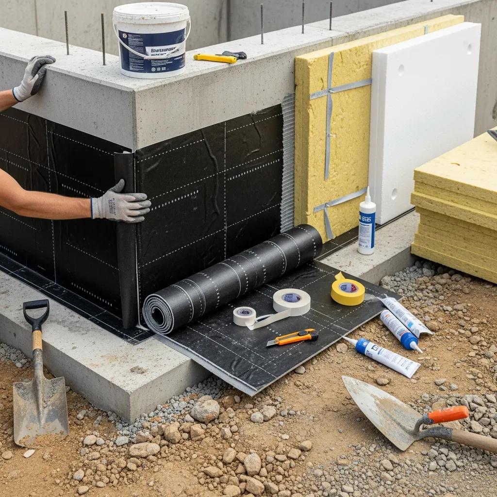 Waterproofing and insulation methods for poured foundation walls