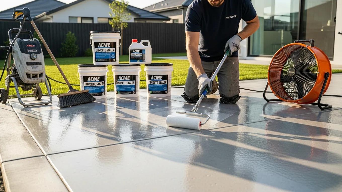 Applying sealant for concrete maintenance to extend installation life