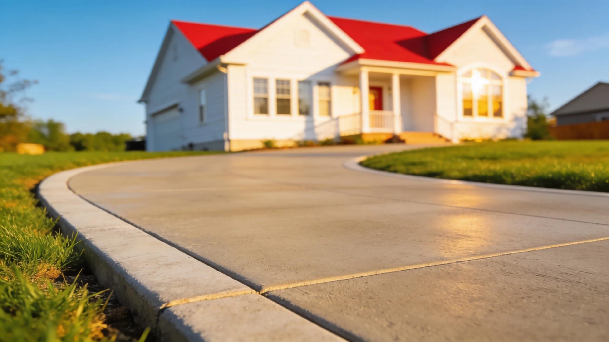 Newly installed concrete driveway and home exterior in Southeastern Wisconsin
