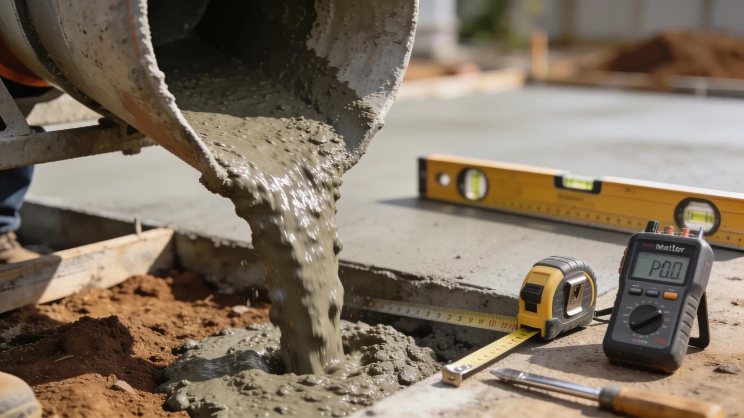 Contractor pouring high-quality concrete mix for effective slab replacement