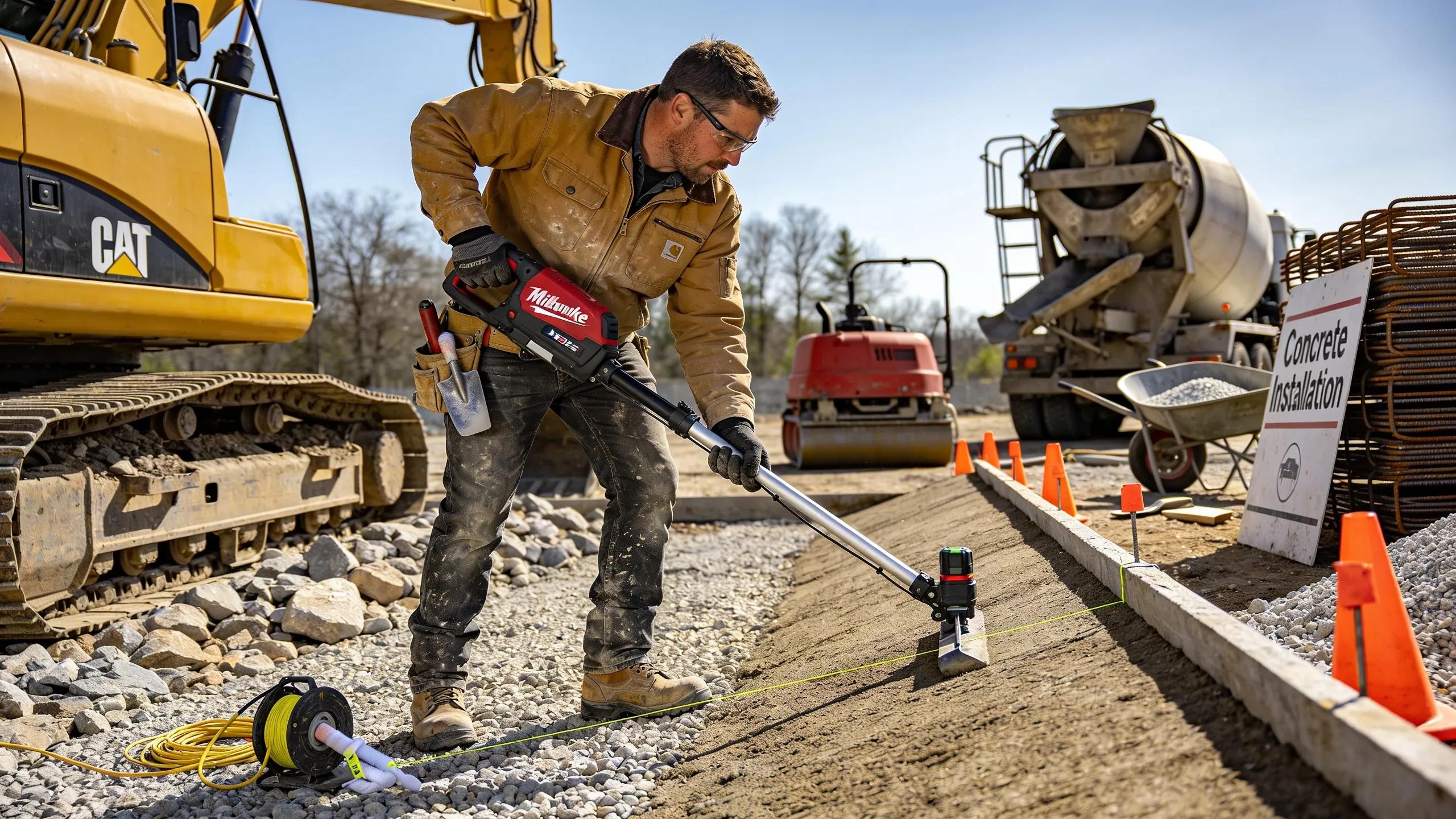 Milwaukee contractor preparing site for concrete driveway installation