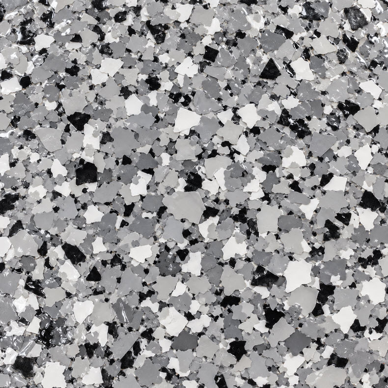 Gray flake floor coating color sample