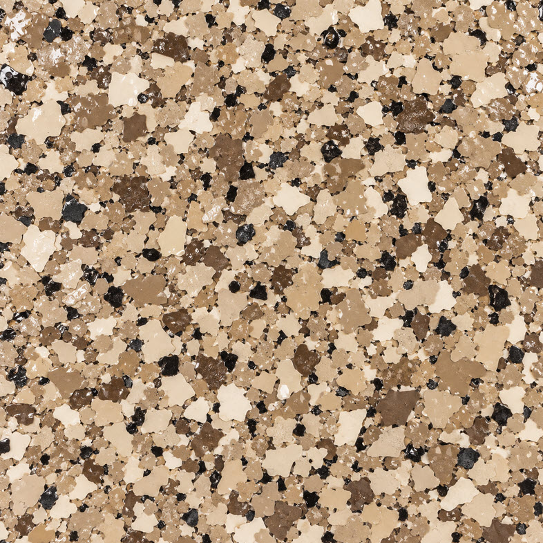 Tan flake floor coating color sample